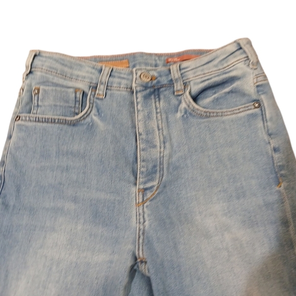 Anthropologie Buttonfly High Rise Flared Distressed Jeans - Picture 3 of 10